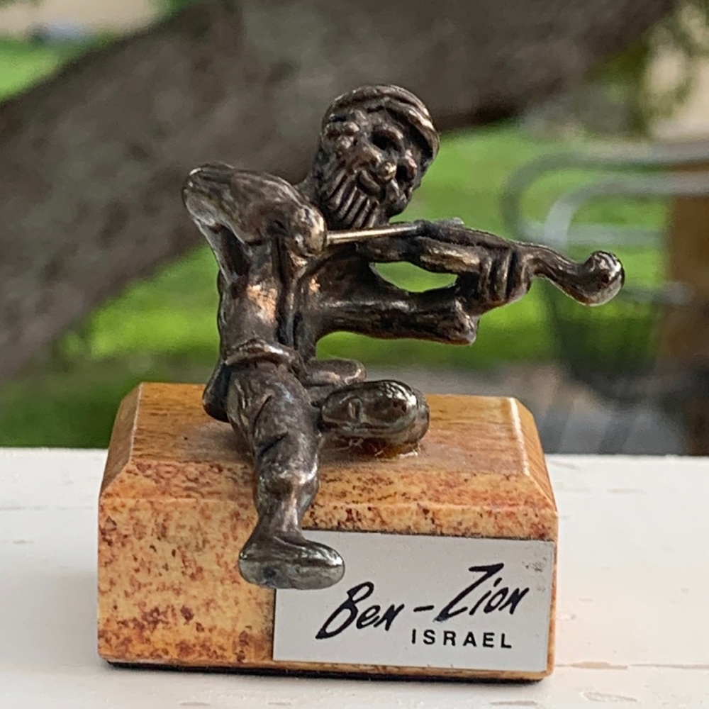 Sterling silver Ben -Zion Israel figure on base